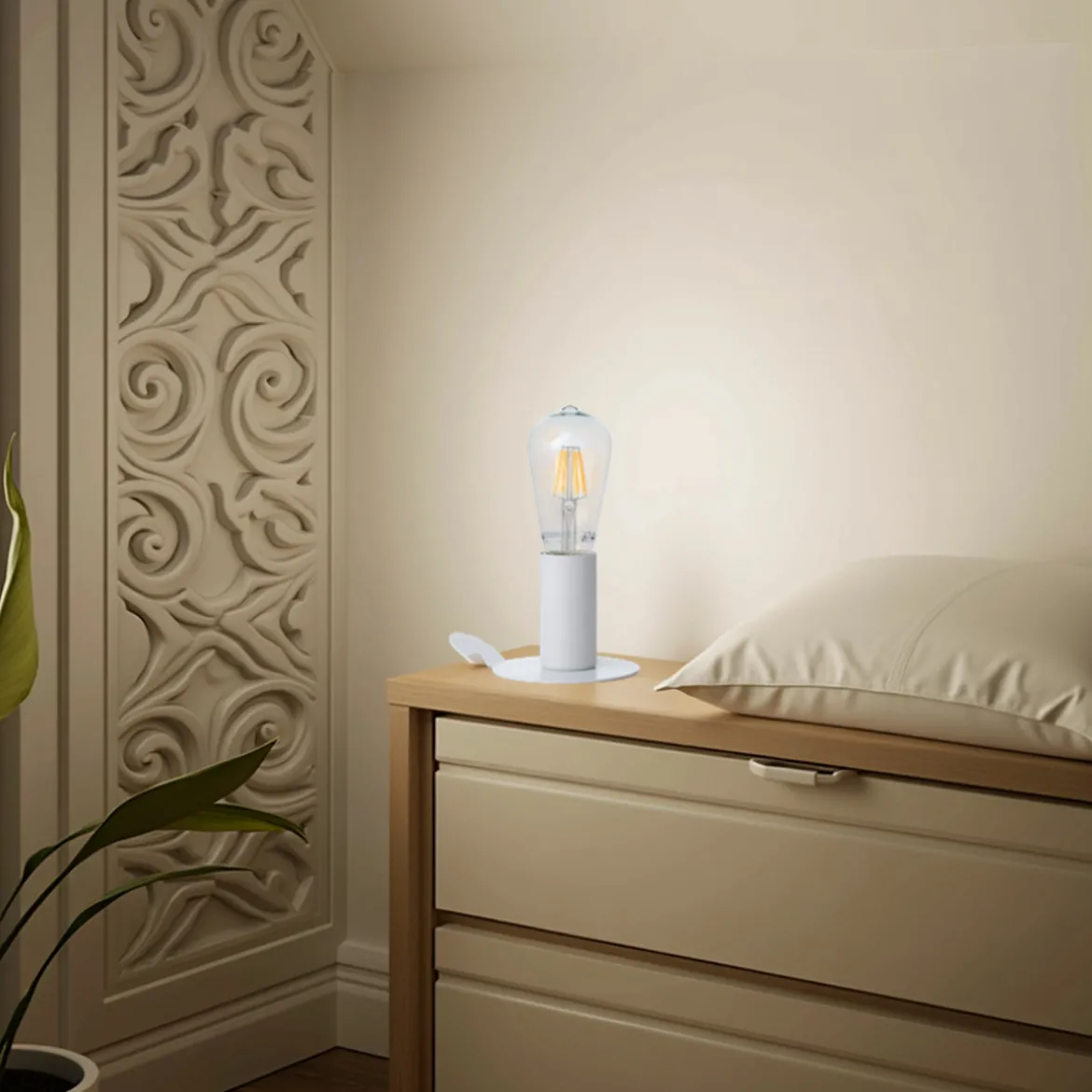 Magic lampada da tavolo applique in metallo verniciato di bianco opaco d11 h9 cm