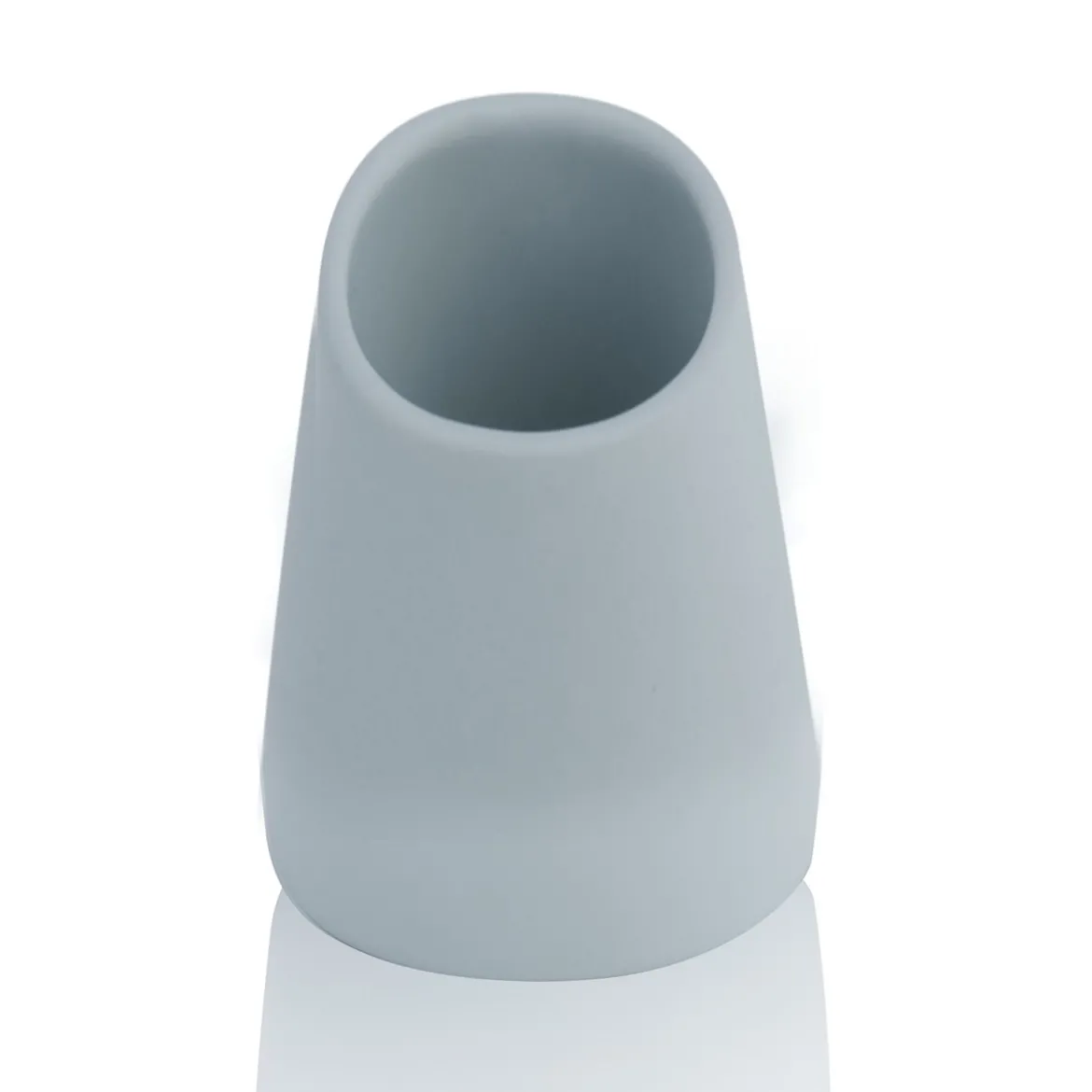 Maia bicchiere portaspazzolini in poliresina azzurra 7.5x7.5 h8.5 cm