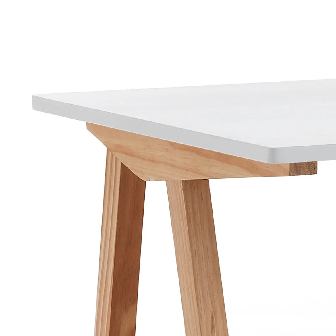 Mak Scrivania e Computer Desk Bianca Opaco Laccata e Legno Massello finitura Rovere, 120 x 60 x h 76 cm