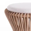 Mamo omar sgabello in rattan e cotone bianco d45xh48 cm