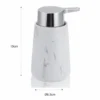 Marble b dispenser portasapone ceramica effetto marmo bianco opaco d8.3 h15 cm