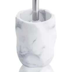 Marble portaspazzolino toilette ealizzato in marmo 9.5x9.5 h12.5/37 cm