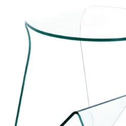 Mark tavolino comodino in vetro curvato 46x40 h55 cm