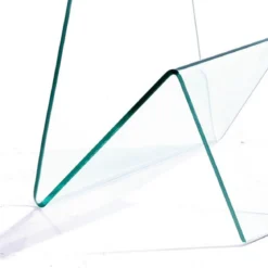 Mark tavolino comodino in vetro curvato 46x40 h55 cm