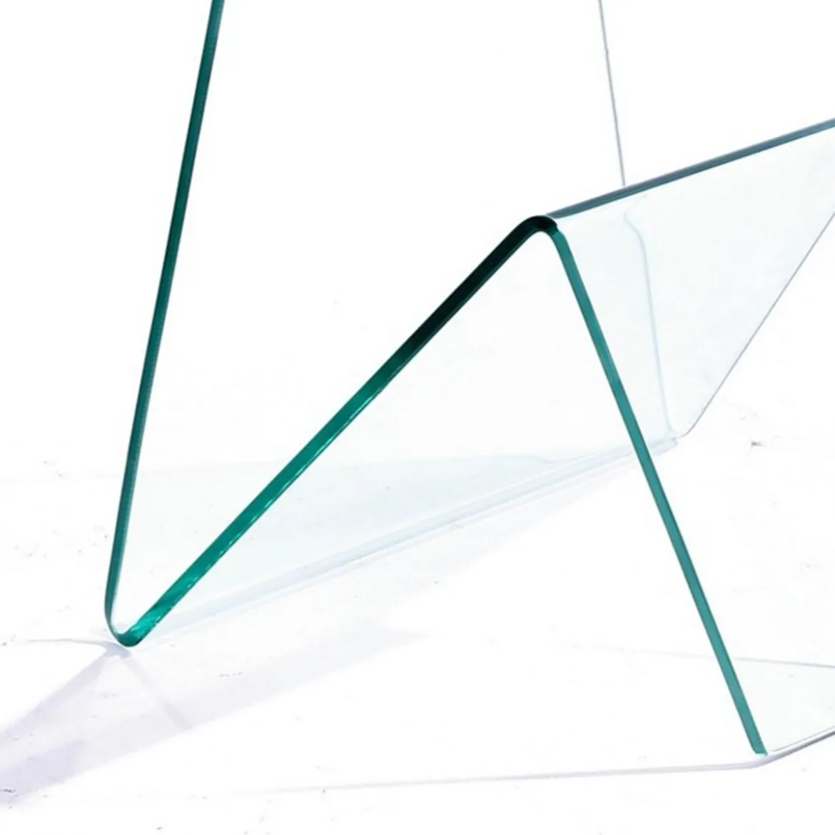 Mark tavolino comodino in vetro curvato 46x40 h55 cm