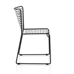 Martha black sedia interno esterno in acciaio colore nero opaco impilabile h.79 l.49 p.53 cm