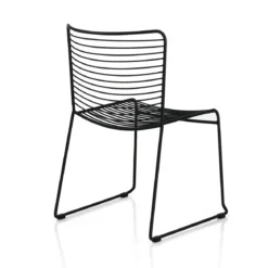 Martha black sedia interno esterno in acciaio colore nero opaco impilabile h.79 l.49 p.53 cm