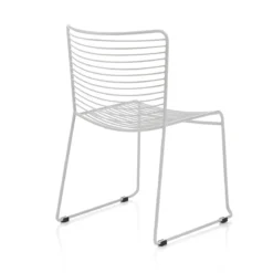 Martha white sedia interno esterno in acciaio colore bianco opaco impilabile h.79 l.49 p.53 cm