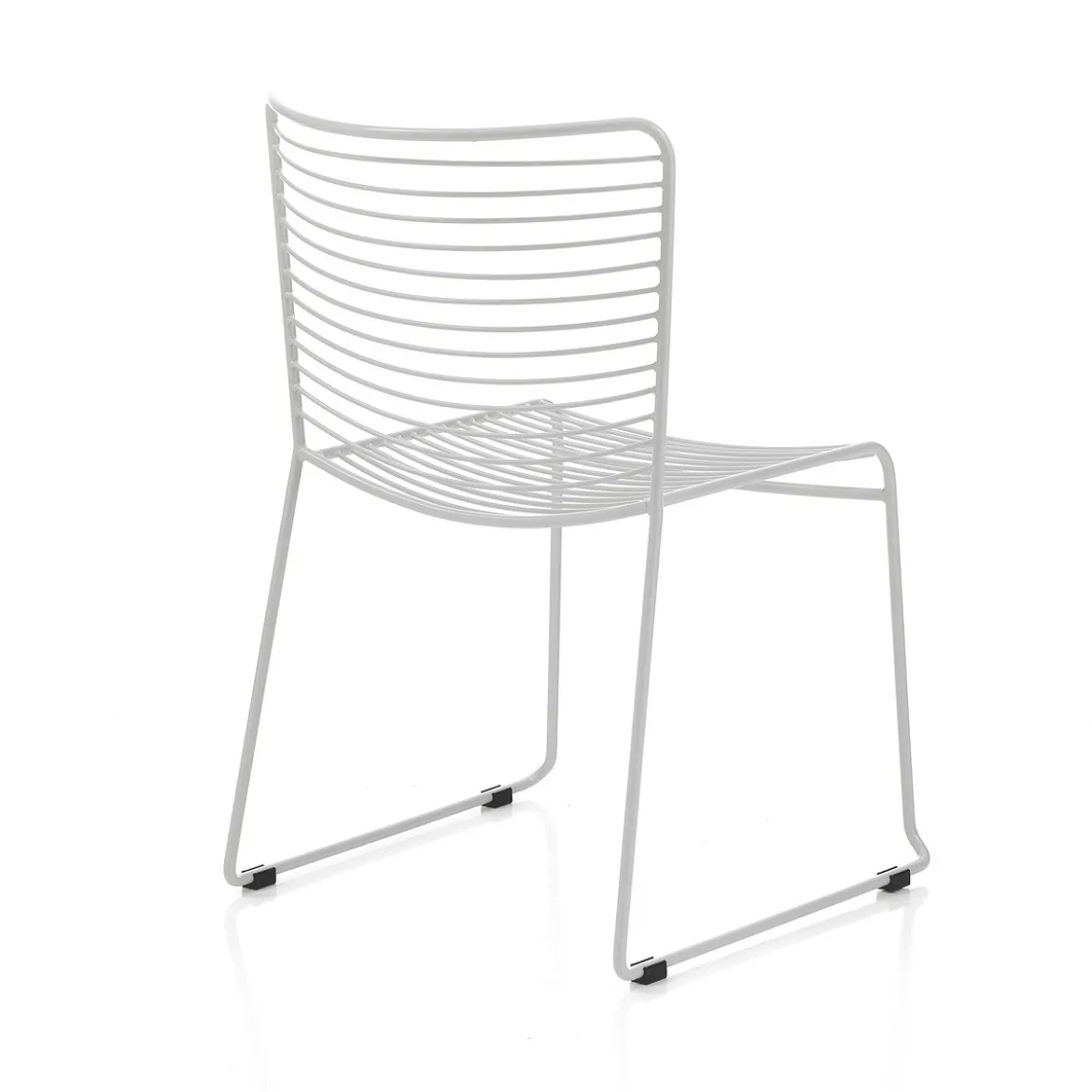 Martha white sedia interno esterno in acciaio colore bianco opaco impilabile h.79 l.49 p.53 cm