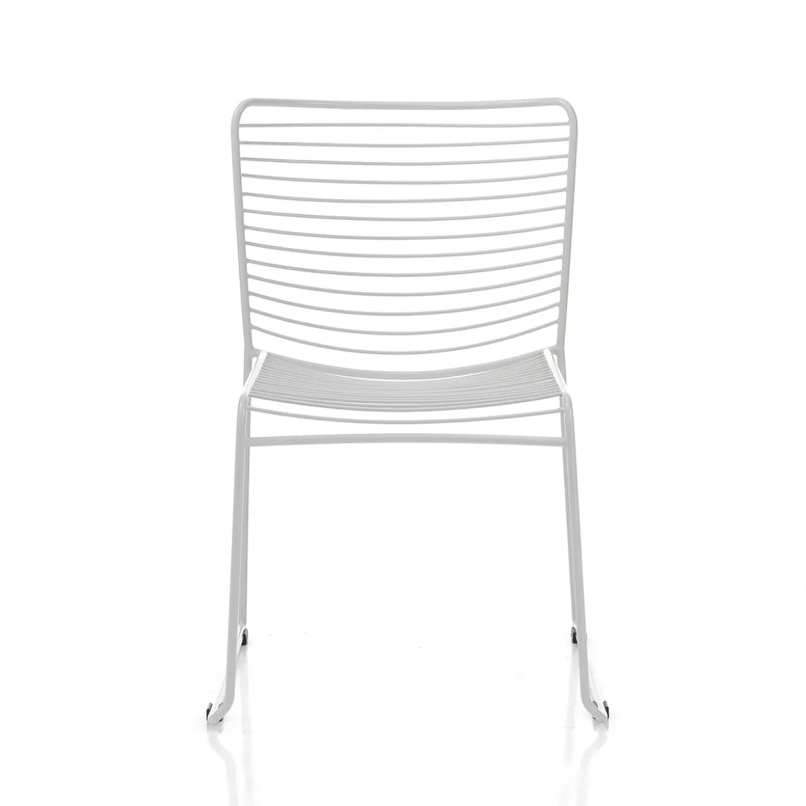 Martha white sedia interno esterno in acciaio colore bianco opaco impilabile h.79 l.49 p.53 cm