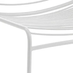 Martha white sedia interno esterno in acciaio colore bianco opaco impilabile h.79 l.49 p.53 cm