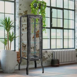 Mash vetrina 1 anta produzione dulton in acciaio con protezione trasparente finitura lucido l40 p45 h126 cm