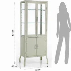 Mash white vetrina alta 4 anta produzione dulton in acciaio laccato di colore avorio lucido l72 p45 h171 cm