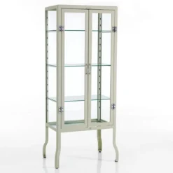 Mash white vetrina alta 2 ante produzione dulton in acciaio laccato di colore avorio lucido l70 p45 h161 cm