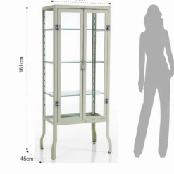 Mash white vetrina alta 2 ante produzione dulton in acciaio laccato di colore avorio lucido l70 p45 h161 cm