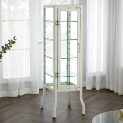 Mash white vetrina 1 anta produzione dulton in acciaio laccato di colore avorio lucido l40 p45 h126 cm