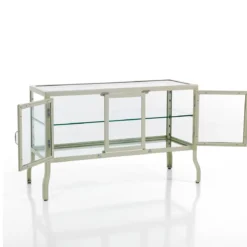 Mash white vetrina 3 ante produzione dulton in acciaio laccato di colore avorio lucido l125 p50 h76 cm
