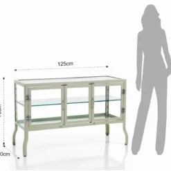 Mash white vetrina 3 ante produzione dulton in acciaio laccato di colore avorio lucido l125 p50 h76 cm