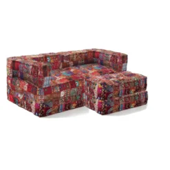 Maxi yara high divano 2 posti rivestimento cotone patchwork multicolore dimensioni l200 p80 h60 cm