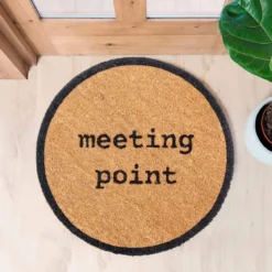 Meeting-point zerbino rotondo in fibre di cocco con retro antiscivolo 75x45 cm