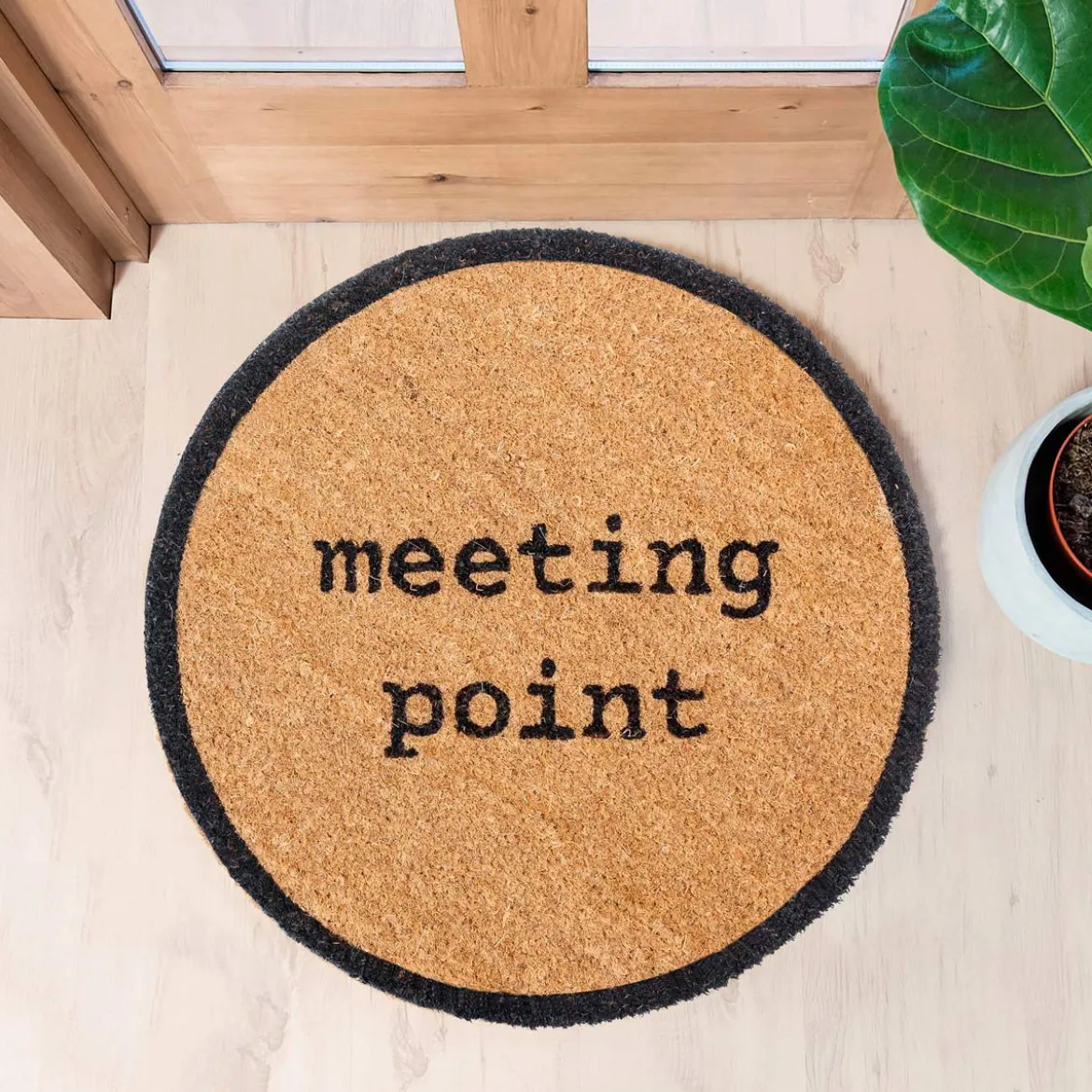 Meeting-point zerbino rotondo in fibre di cocco con retro antiscivolo 75x45 cm