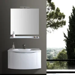 Mensola in metallo laccato bianco opaco l 100x15 cm