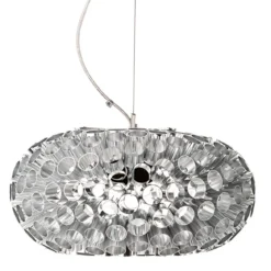 Meteora lampadario in metallo cromato filo regolabile d38 h20 cm