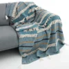 Methi-a plaid 100% cotone decorato grigio azzurro 220x150 cm