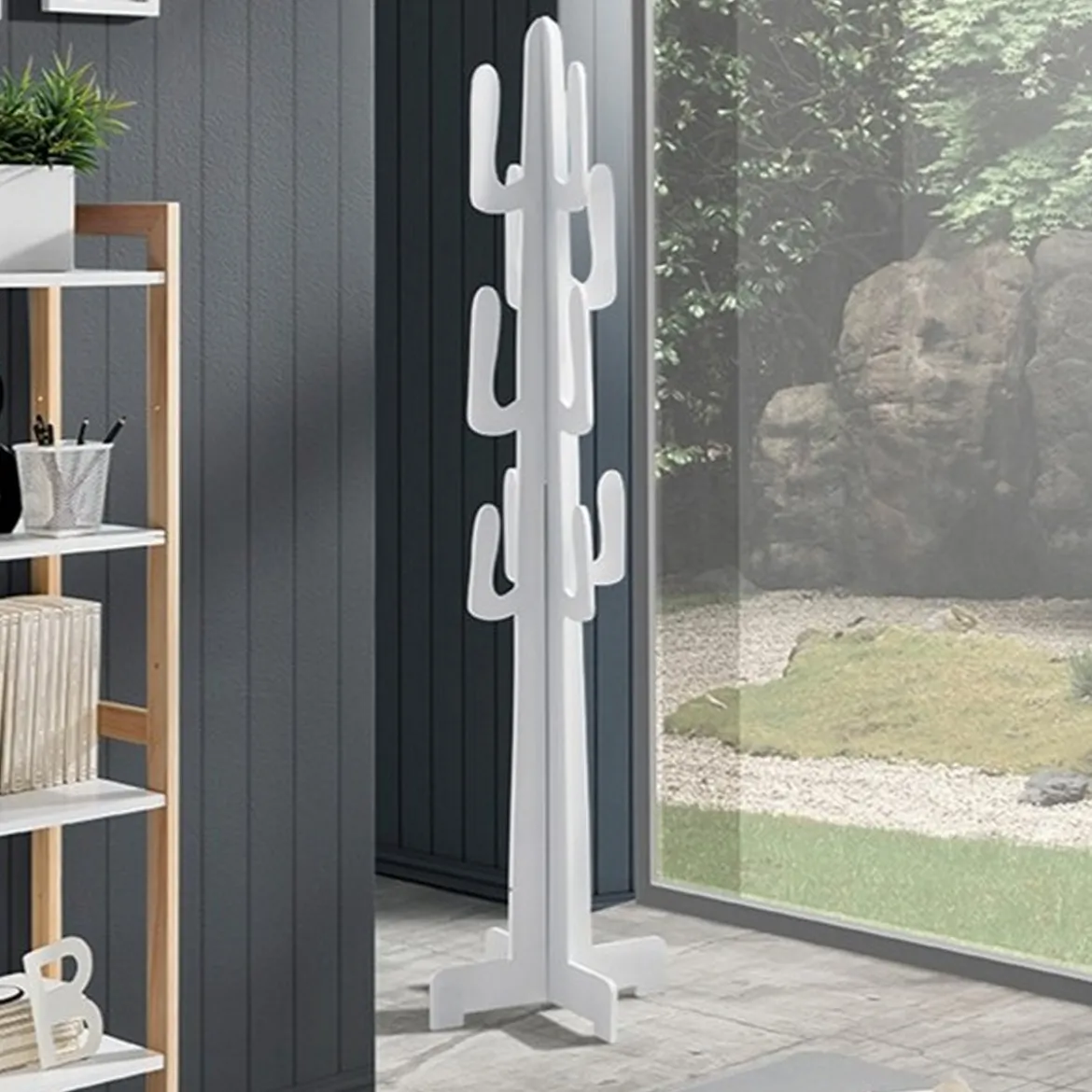 Mexico white appendiabiti laccato bianco opaco h160 l42 p42 cm