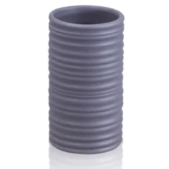 Millerighe bicchiere portaspazzolini in ceramica bianca cm ø6 h11