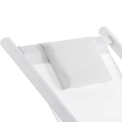 Milos sedia sdraio in alluminio bianco opaco e tessuto textilene bianco 61x102xh80 cm