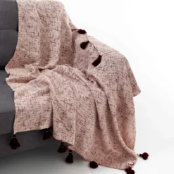 Miri plaid cotone 100% cotone rosso bianco 135x190 cm