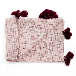 Miri plaid cotone 100% cotone rosso bianco 135x190 cm
