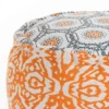 Miri pouf rotondo rivestimento cotone 100% giallo azzurro d50xh30 cm