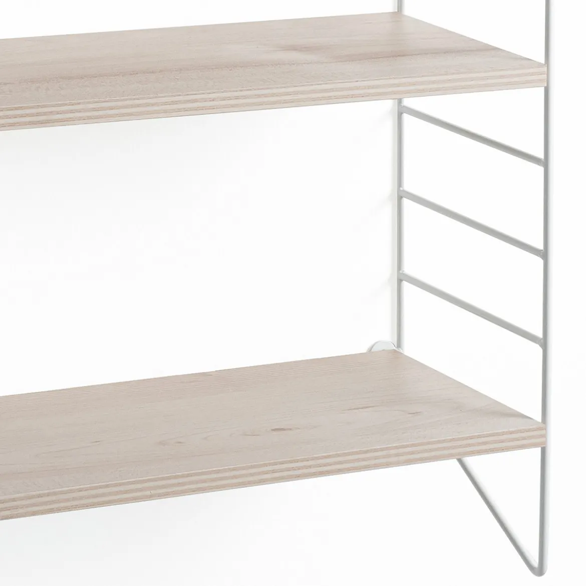 Mi-ti-ka mensola da parete bianco lucido ripiani finitura rovere 40x16xh56 cm
