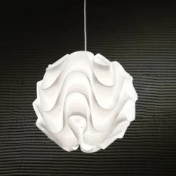 Mix white lampadario in bianco con filo regolabile e paralume d44 h44 cm