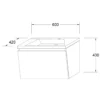 Mobile bagno con base 60 lavello bianco sospesa mdf laccato bianco lucido con lavello e cestone 60x42xh43 cm