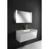 Mobile bagno con base 100 sospesa lavello bianco lucido con lavello e cestone 100x48xh43 cm