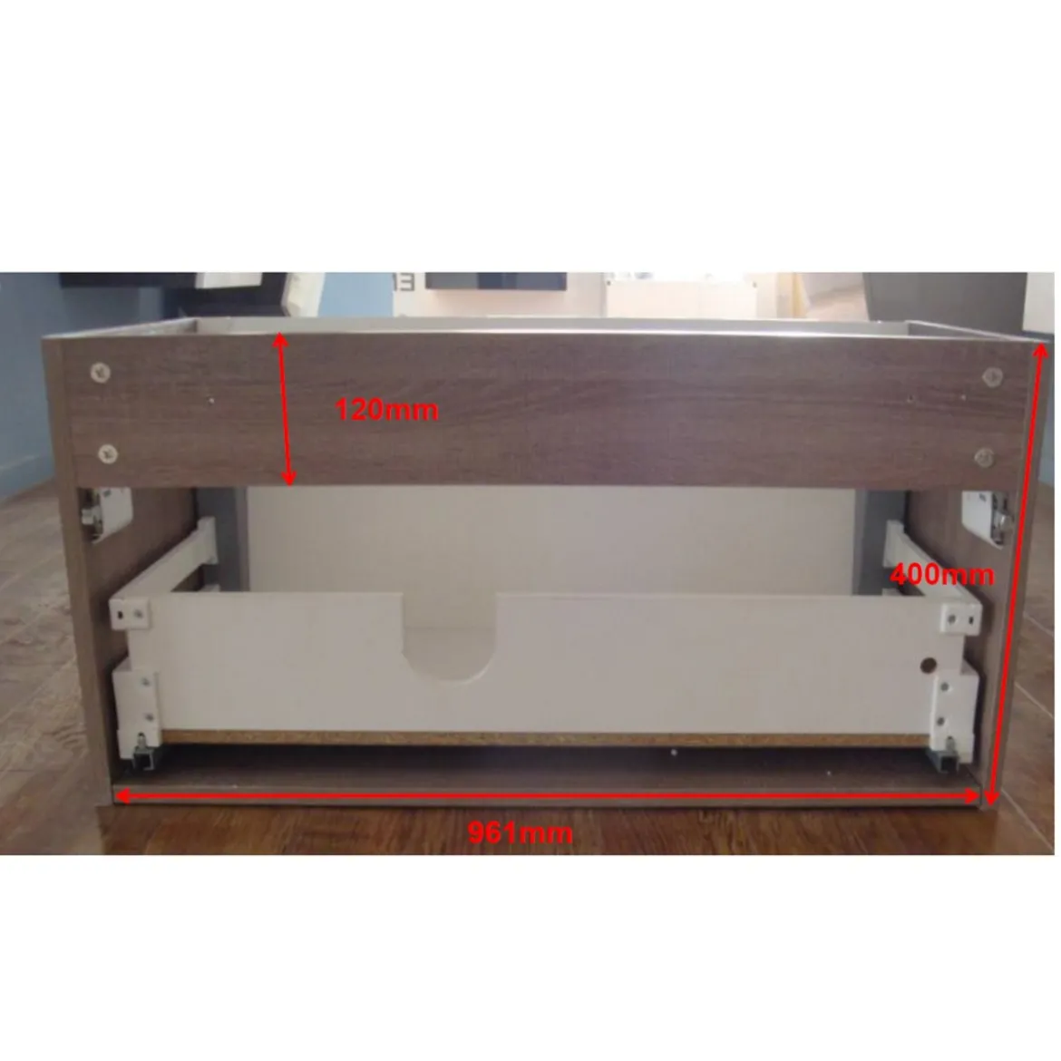 Mobile bagno con base 100 sospesa lavello bianco lucido con lavello e cestone 100x48xh43 cm