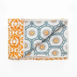Moena plaid cotone colore giallo 100% cotone 135 x 190 cm