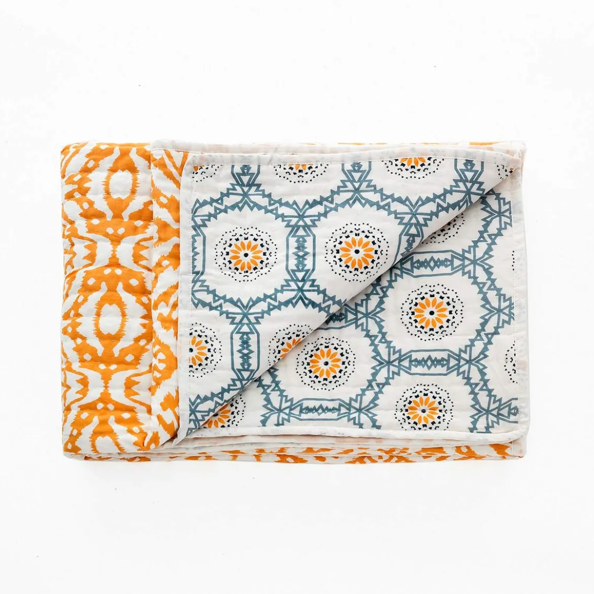 Moena plaid cotone colore giallo 100% cotone 135 x 190 cm