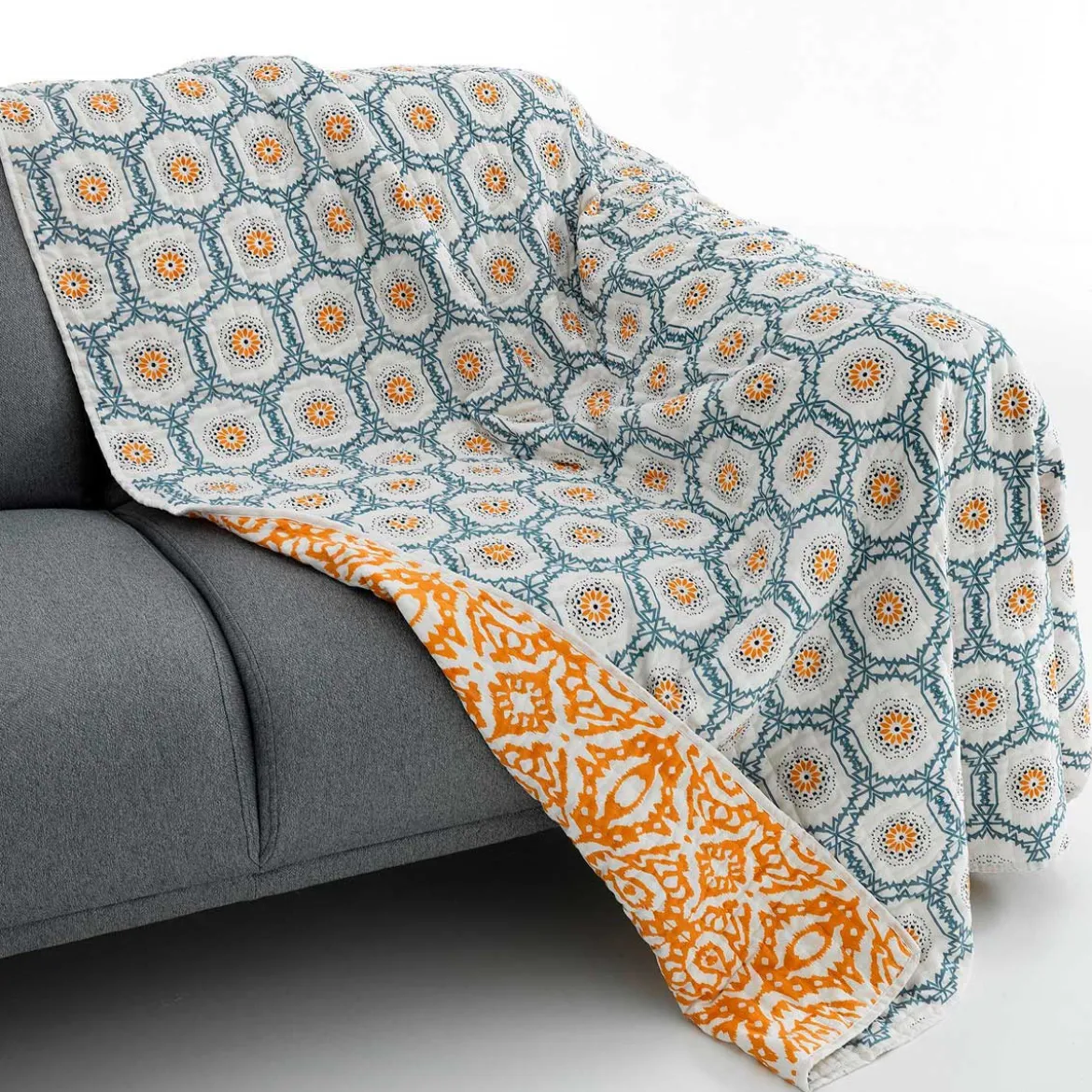 Moena plaid cotone colore giallo 100% cotone 135 x 190 cm
