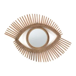 Moti specchio da parete occhio in rattan colore naturale 70x45 cm