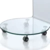 Move tavolino con ruote in vetro curvato 50x50 h50 cm