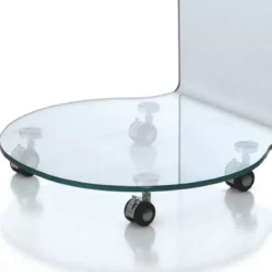 Move tavolino con ruote in vetro curvato 50x50 h50 cm