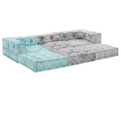 Multicolor divano 3 posti outdoor tessuto waterproof cm. l. 225 p.75 h.60
