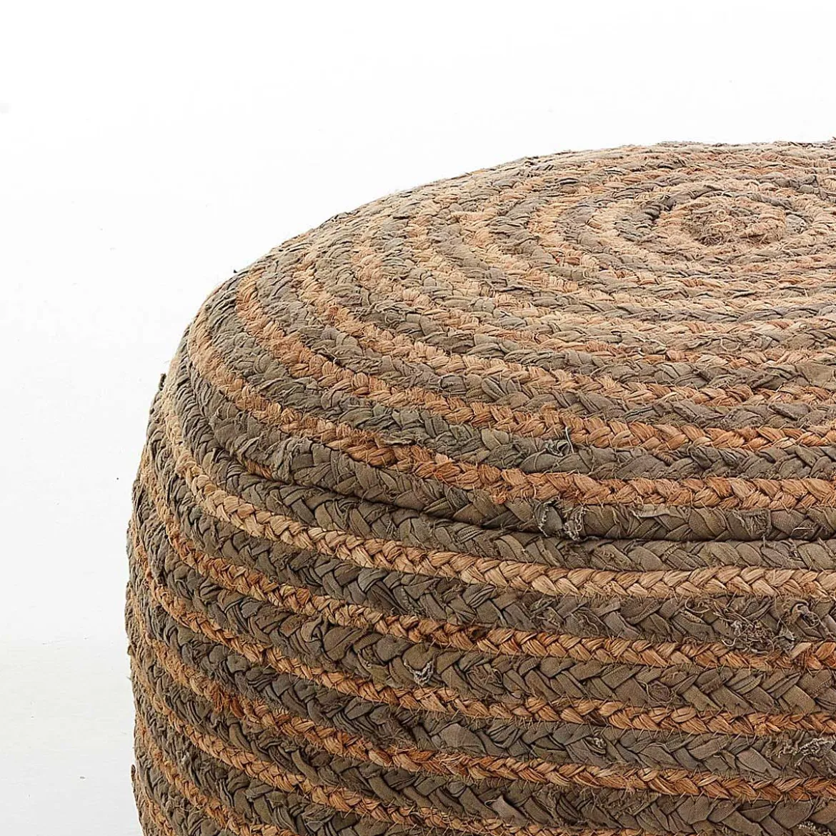 Nagar-b pouf juta in juta intrecciata colore naturale d48xh30 cm