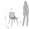 Nairobi grey sedia da interno esterno in polipropilene e acciaio grigia opaco 46x55xh80 cm