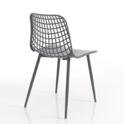 Nairobi grey sedia da interno esterno in polipropilene e acciaio grigia opaco 46x55xh80 cm