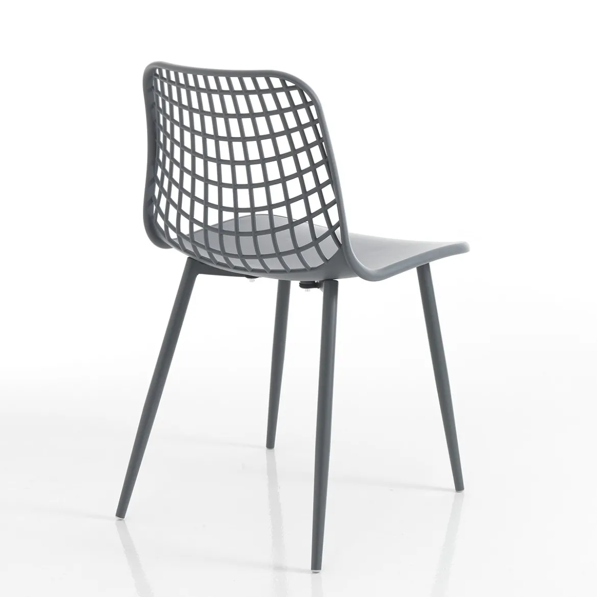 Nairobi grey sedia da interno esterno in polipropilene e acciaio grigia opaco 46x55xh80 cm